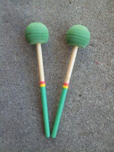 kakesa steel drum pan mallets sticks wood rasta - 6bass