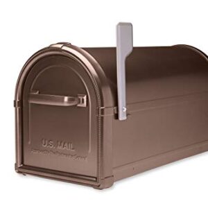 Architectural Mailboxes Hillsborough Galvanized Steel Post Mount Mailbox, Compatibility Code J, 5593C-CG-10, Copper, Large Capacity