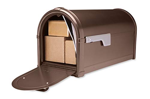 Architectural Mailboxes Hillsborough Galvanized Steel Post Mount Mailbox, Compatibility Code J, 5593C-CG-10, Copper, Large Capacity