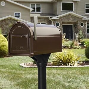 Architectural Mailboxes Hillsborough Galvanized Steel Post Mount Mailbox, Compatibility Code J, 5593C-CG-10, Copper, Large Capacity