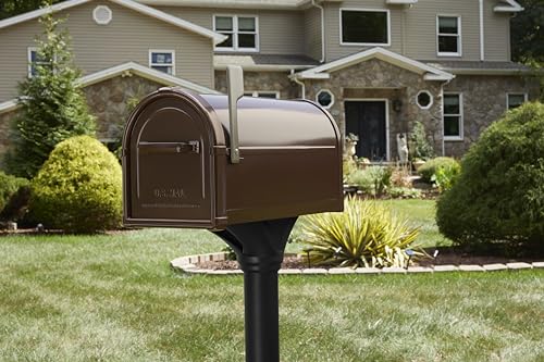 Architectural Mailboxes Hillsborough Galvanized Steel Post Mount Mailbox, Compatibility Code J, 5593C-CG-10, Copper, Large Capacity