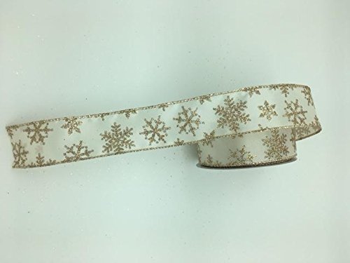 Celebrate IT- Ribbon Bow-tique-Glitter Gold snowflake- 1.5 in x 25ft