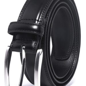 Fabio Valenti Mens Black Leather Belt (38, Black)