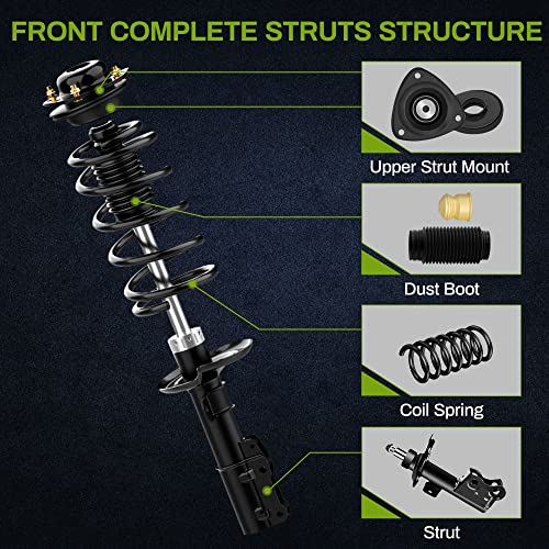 AUTOSAVER88 Full Complete Struts Compatible with Chevy Cobalt 2005-2010, Chevy HHR 2006-2011, Pontiac G5 2007-2009, Pontiac Pursuit 2005-2006, Front & Rear Shock Coil Spring Assembly