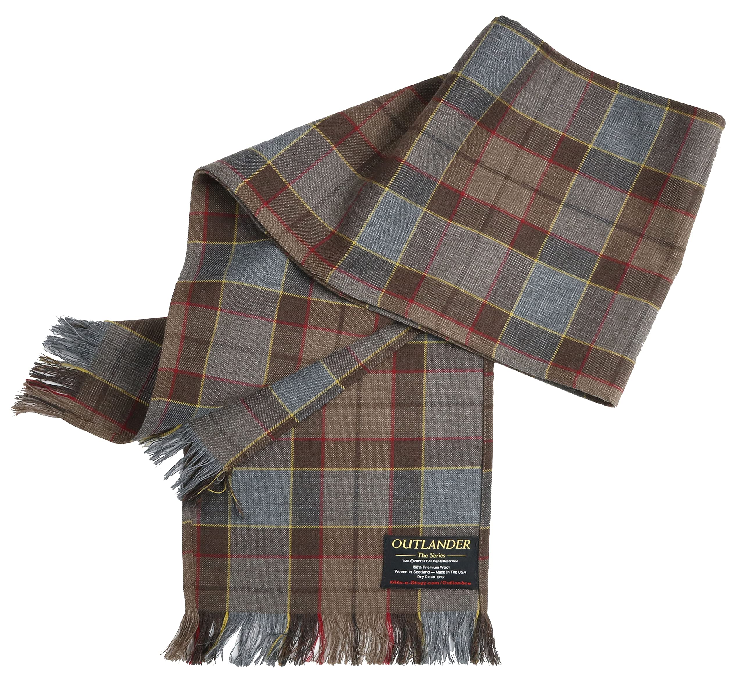 OUTLANDER JAMIE FRASER TARTAN PREMIUM WOOL SCARF - Woven in Scotland - Made in the U.S.A. - 9" x 58"