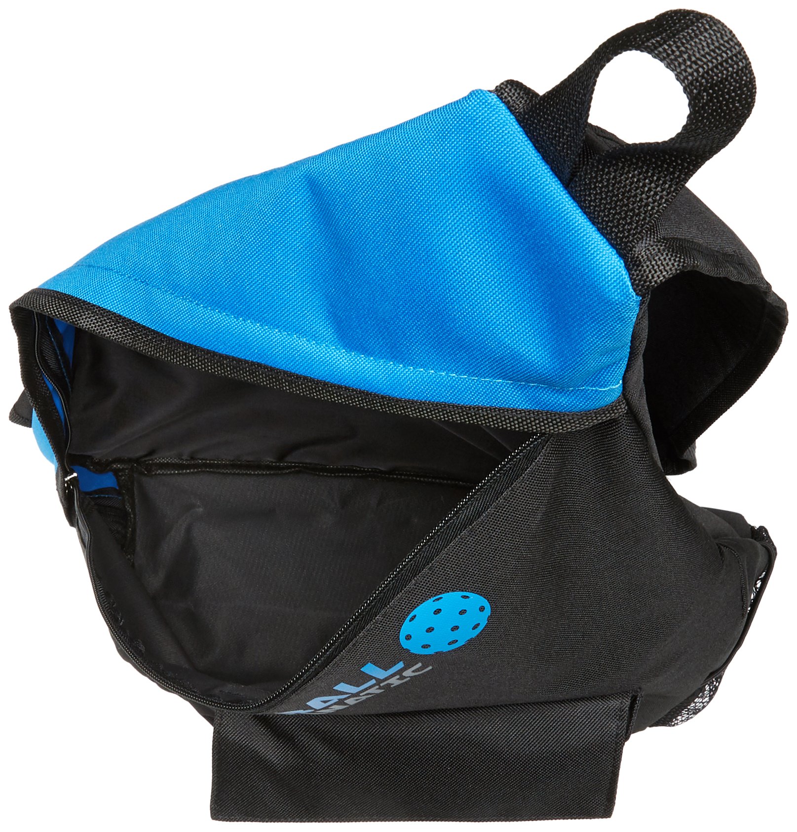 Pickleball Fanatic Sling Bag with pockets for Paddles, Balls, Gear, and Water Bottle(Blue/Black)