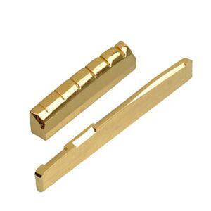 saphue 6-string acoustic guitar brass nut and saddle gold plated