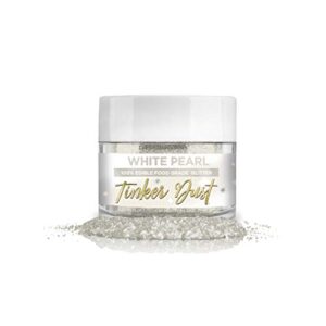 bakell tinker dust - white pearl (5g 1x jar) | edible glitter for cakes, cupcakes, cake pops, drinks