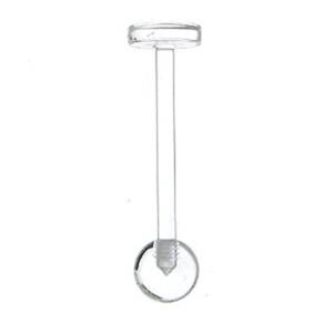 Pashoshka Clear Tongue Ring Retainer 1 Piece (14g (1.6mm), 4mm ball, 4mm flat bottom, 16mm length (TRT/1))