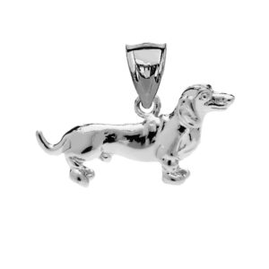 solid sterling silver dachshund charm pendant