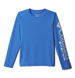 columbia youth boys' pfg terminal tackle long sleeve tee, moisture wicking fabric, uv sun protection