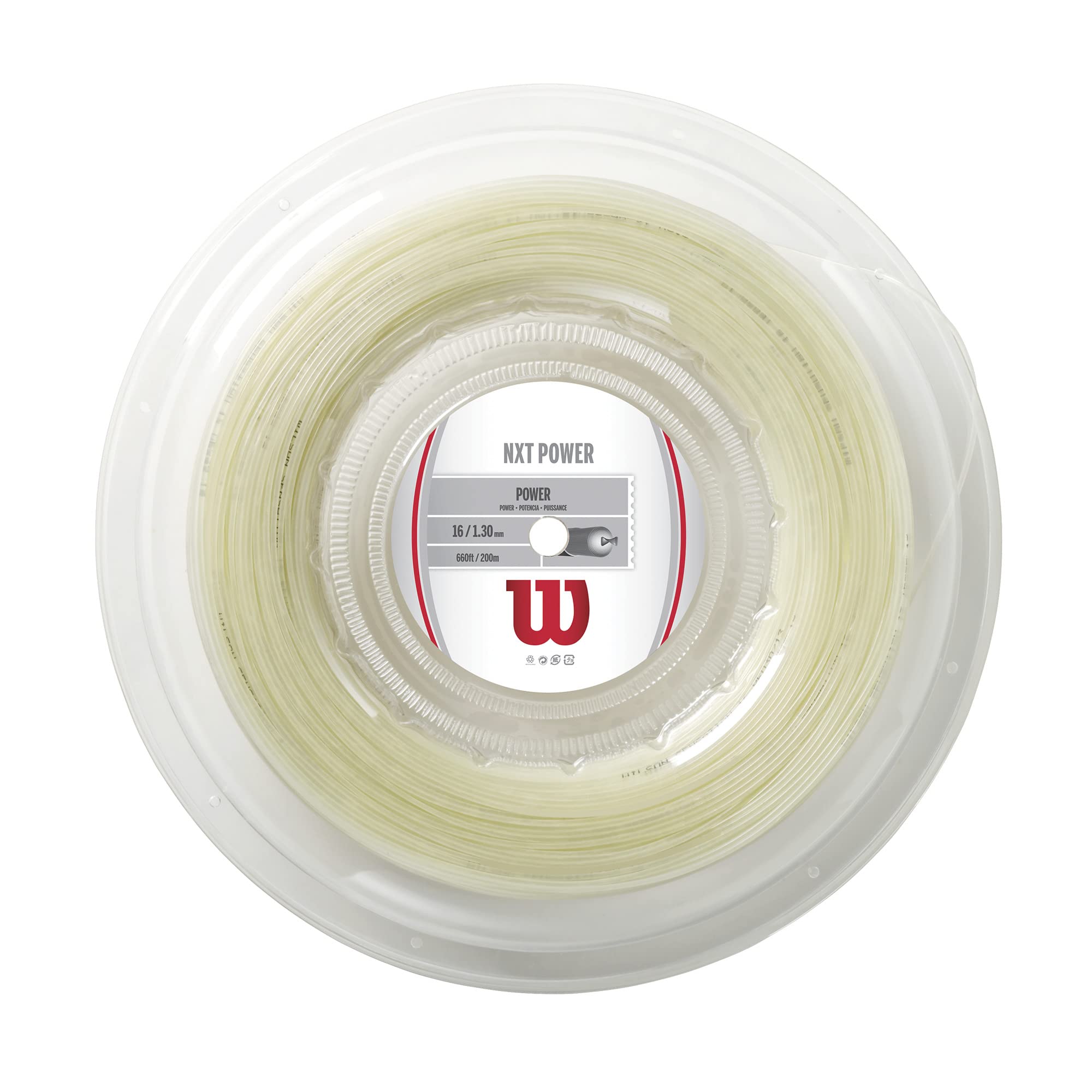 Wilson NXT Power 16 Tennis String - 200m Reel, White