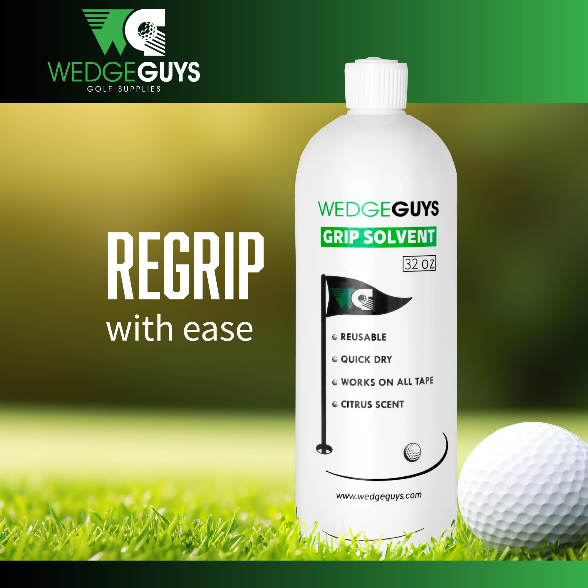 Wedge Guys Professional Golf Grip Tape Solvent for Regripping Golf Clubs | Golf Grip Solvent Solution for Easy Regripping and Golf Club Repair