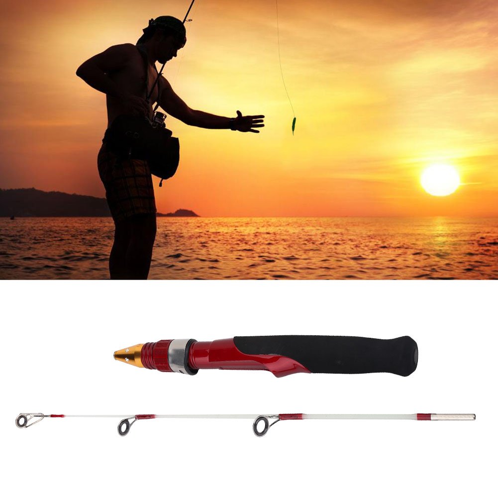 VGEBY Ice Fishing Rod, 20'' Mini Portable Spinning Rods for Sea Boat Fishing Fish Rod and Its Accessories and Supplies