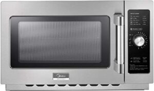 midea equipment 1034n0a countertop commercial microwave oven with dial, 1000w, stainless steel, 1.2 cuft