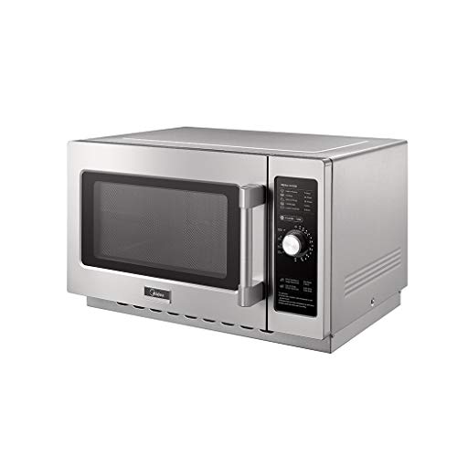 Midea Equipment 1034N0A Countertop Commercial Microwave Oven with Dial, 1000W, Stainless Steel, 1.2 CuFt