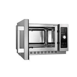 Midea Equipment 1034N0A Countertop Commercial Microwave Oven with Dial, 1000W, Stainless Steel, 1.2 CuFt