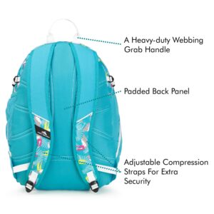 High Sierra Fatboy Backpack, Toucan/Tropic Teal/White, 19.5 x 13 x 7-Inch