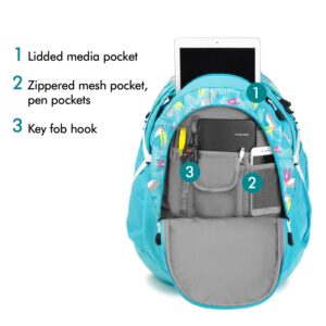 High Sierra Fatboy Backpack, Toucan/Tropic Teal/White, 19.5 x 13 x 7-Inch