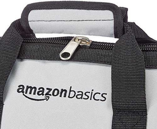 Amazon Basics Durable Wear-Resistant Base, Tool Large Standard Bag with Strap, 16 Inch, Black & Grey