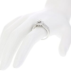 Vir Jewels 1 cttw Diamond Engagement Ring 14K White Gold Halo Style Round Bridal Wedding Size 7