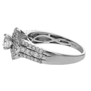 Vir Jewels 1 cttw Diamond Engagement Ring 14K White Gold Halo Style Round Bridal Wedding Size 7