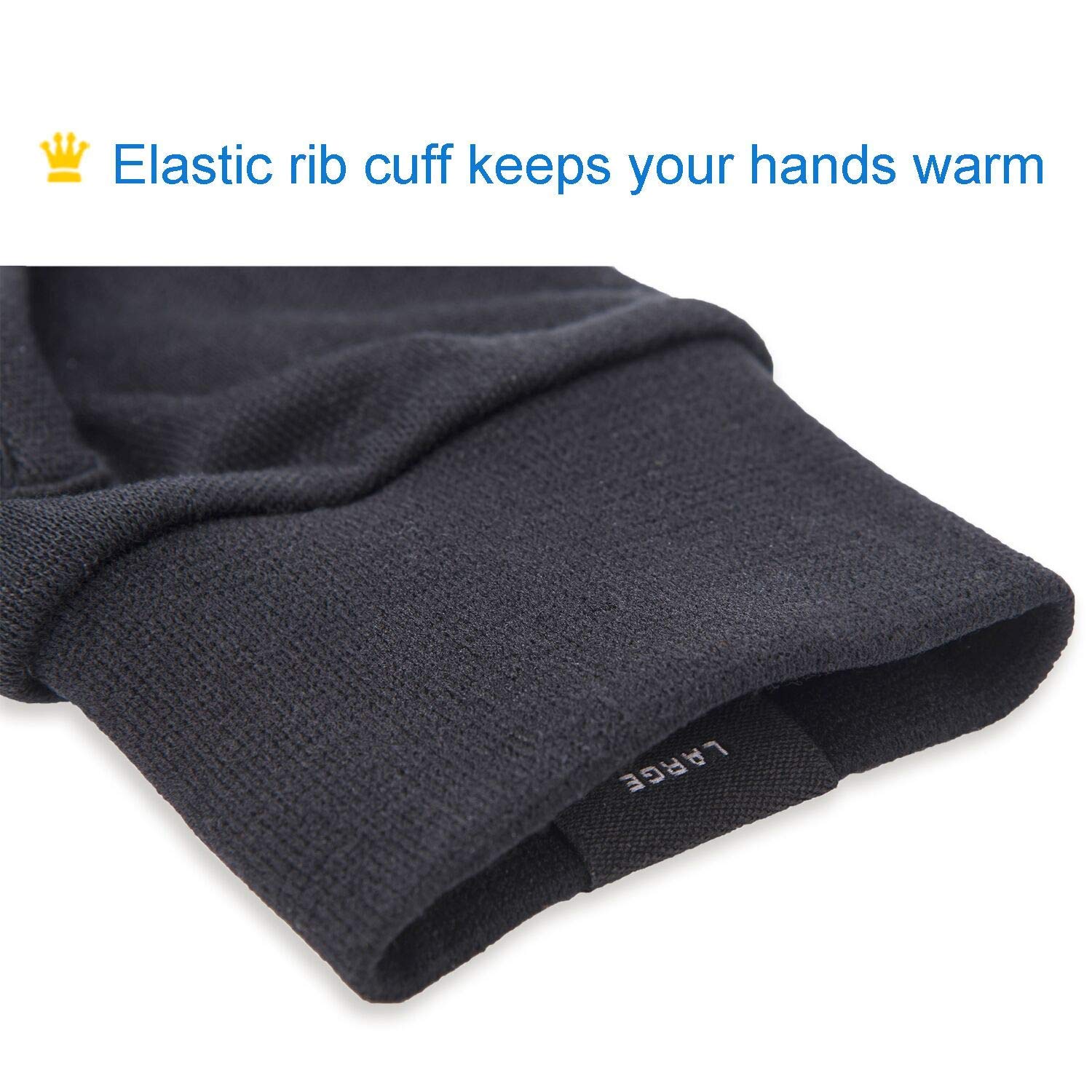 Browint Silk Glove Liners for Cold Weather Black Unisex Thermal Silk Gloves S M L XL XXL