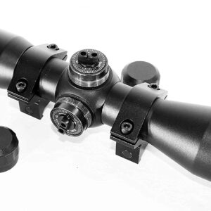 Trinity Hunter 4x32 Scope Sight for Gamo Big Cat 1250 .177 Caliber Air Rifle Mount Adapter Aluminum Black Tactical Optics Hunting Accessory Mil dot Reticle Target Range Single Rail.