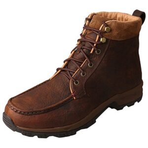 twisted x menâ€™s 6â€ hiking boot - work hiker boots crafted with full-grain leather upper, three-quarter length composite insole, compression eva midsole, and rubber outsole, dark brown, 10.5(w)