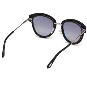 Tom Ford FT0574 14C Shiny Light Ruthenium Mia Cats Eyes Sunglasses Lens Categor, Black, 52-22-140