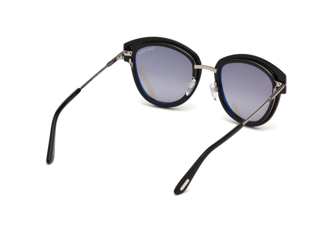 Tom Ford FT0574 14C Shiny Light Ruthenium Mia Cats Eyes Sunglasses Lens Categor, Black, 52-22-140