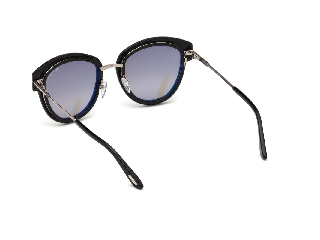 Tom Ford FT0574 14C Shiny Light Ruthenium Mia Cats Eyes Sunglasses Lens Categor, Black, 52-22-140