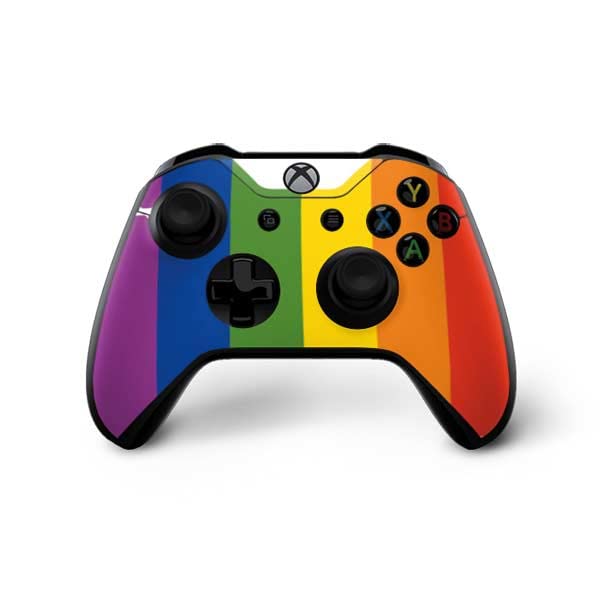 Skinit Decal Gaming Skin Compatible with Xbox One X Bundle - Originally Designed Vertical Rainbow Flag Design