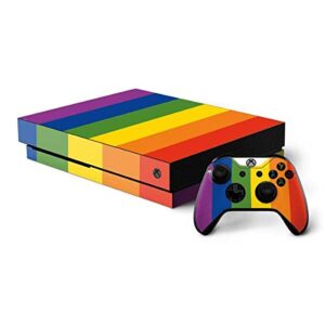 skinit decal gaming skin compatible with xbox one x bundle - originally designed vertical rainbow flag design