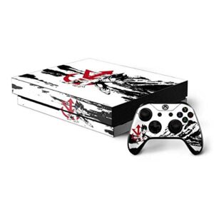 skinit decal gaming skin compatible with xbox one x console and controller bundle - officially licensed dragon ball z vegeta wasteland design