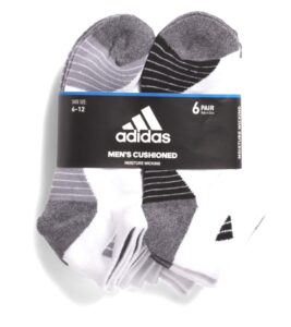 adidas mens athletic low cut sock 6-pack (black/charcoal/heathered logo)