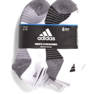 adidas Mens Athletic Low Cut Sock 6-Pack (Black/Charcoal/Heathered Logo)