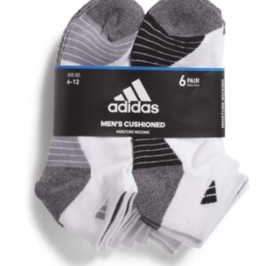 adidas Mens Athletic Low Cut Sock 6-Pack (Black/Charcoal/Heathered Logo)