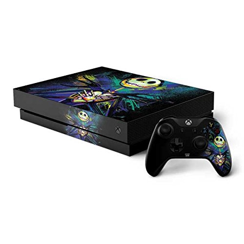 Skinit Decal Gaming Skin compatible with Xbox One X Console and Controller Bundle - Officially Licensed Disney Jack Skellington Design