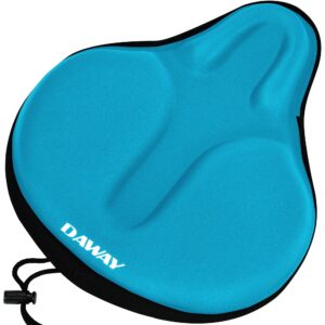 DAWAY Extra Soft Bike Seat Cushion - C6 Large Exercise Bicycle Saddle Cover, Thick Widen Foam & Gel Padded, Comfort Breathable Cycling Pad, Fit for Peloton Bikes, Indoor Outdoor Bycicle