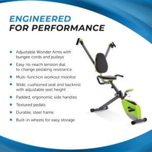 Stamina Wonder Exercise Bike | Build Upper and Lower Body Strength on One Machine | Includes Two Online Workout Videos, Chartreuse and Gray