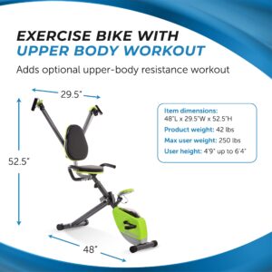 Stamina Wonder Exercise Bike | Build Upper and Lower Body Strength on One Machine | Includes Two Online Workout Videos, Chartreuse and Gray