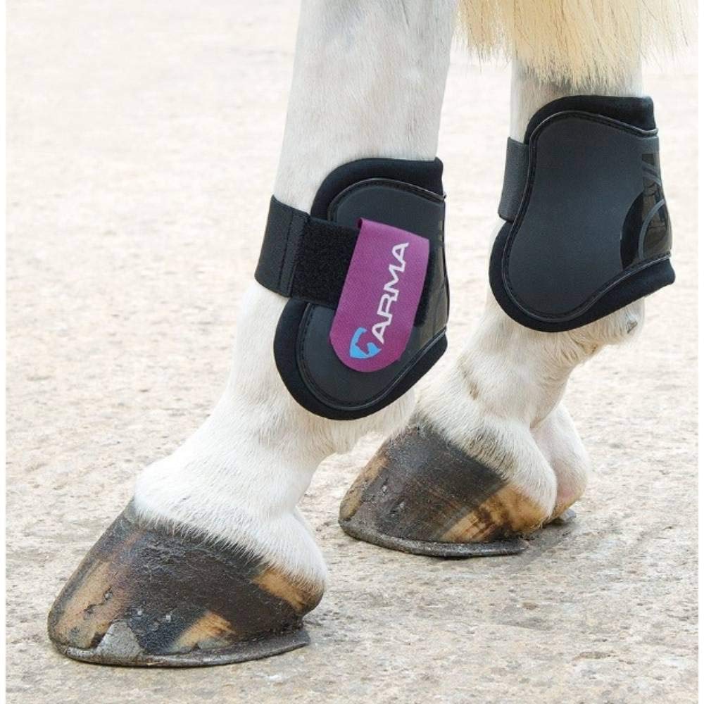 Shires Arma Fetlock Boots Black/Plum Pony/Cob