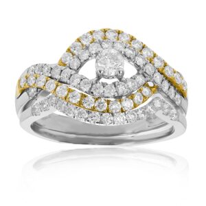 vir jewels 1 cttw diamond wedding engagement ring set 14k yellow gold curve bridal size 7