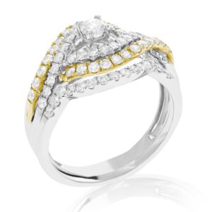 Vir Jewels 1 cttw Diamond Wedding Engagement Ring Set 14K Yellow Gold Curve Bridal Size 7