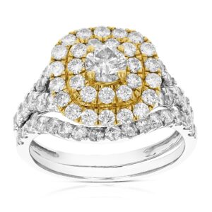 vir jewels 1.87 cttw diamond wedding engagement ring set 14k yellow gold bridal size 7