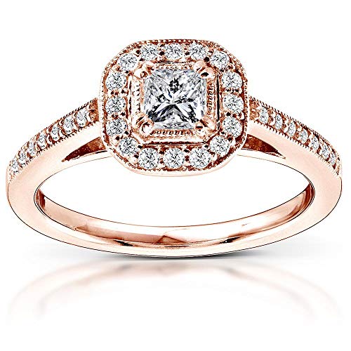 Kobelli Diamond Engagement Ring 1/2 carat (ctw) in 14K Rose Gold, Size 7, Rose Gold