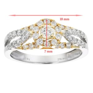 Vir Jewels 7/8 cttw Diamond Wedding Engagement Ring Set 14K Yellow Gold Bridal Size 7