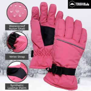 Tough Outdoors Kids Snow Gloves - Kids Winter Gloves - Kids Waterproof Insulated Gloves - Girls & Boys Winter Gloves - Kids Ski & Snowboarding Gloves - Children's Winter Gloves - Toddler Snow Gloves