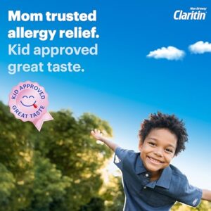 Claritin Children's Chewables 24 Hour Allergy Relief, Non Drowsy Kids Allergy Medicine, Grape Antihistamine Chewable Tablets, For Children 2 Years and Older, 40 Count